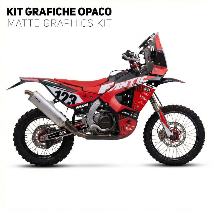 Kit Completo Adesivi Crystal Opaco Liscio compatibile con Fantic XEF 450 Rally
