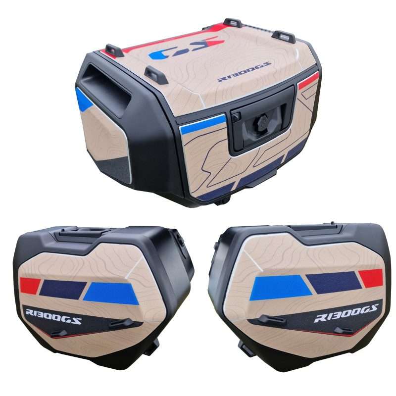 Adesivi Crystal Ruvido compatibili BMW GS 1300 2023-2026 Desert Valigie e Bauletto