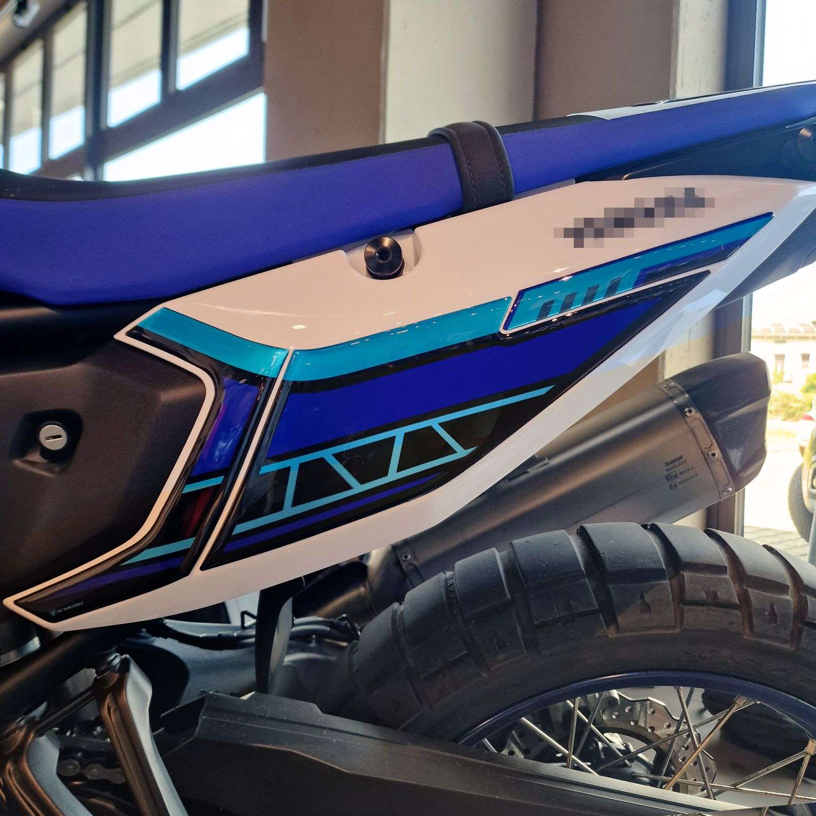Autocollant 3D compatibles avec Yamaha Tenere 700 2025-2026 Blue Sous-Selle