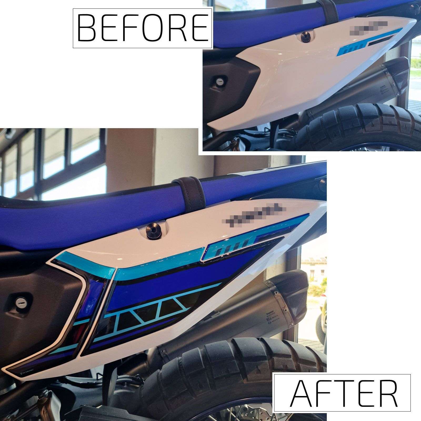 Autocollant 3D compatibles avec Yamaha Tenere 700 2025-2026 Blue Sous-Selle – Image 3