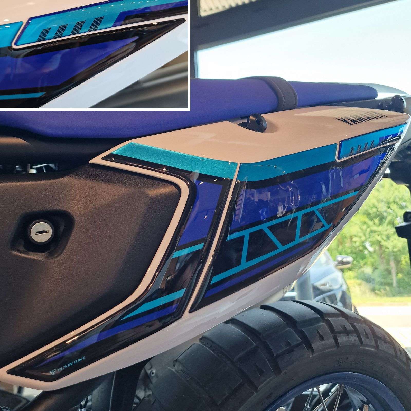 Autocollant 3D compatibles avec Yamaha Tenere 700 2025-2026 Blue Sous-Selle – Image 4