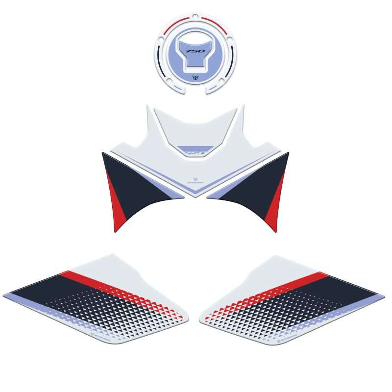 Kit Serbatoio Adesivi 3D compatibili Honda Transalp XL 750 2026 Ross White Base