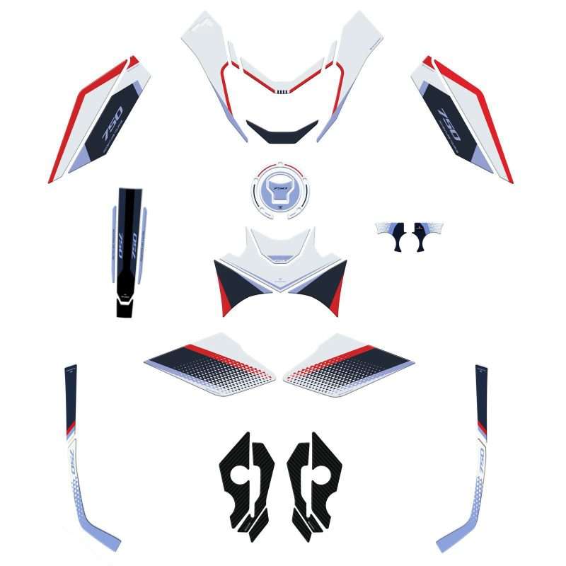 Kit Adesivi 3D compatibili Honda Transalp XL 750 2026 Ross White Completo