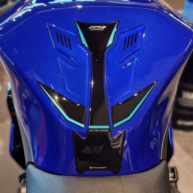 Paraserbatoio Adesivi 3D compatibili con Yamaha R9 2025-2026 Icon Blu Protezione
