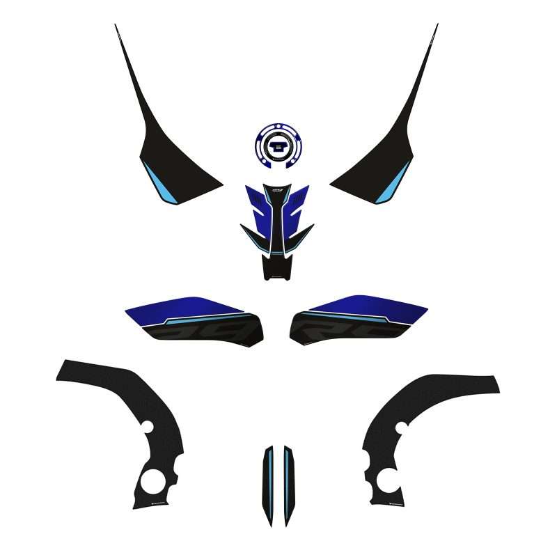 Kit Full Adesivi Moto 3D + Crystal compatibile con Yamaha R9 2025-2026 Blue