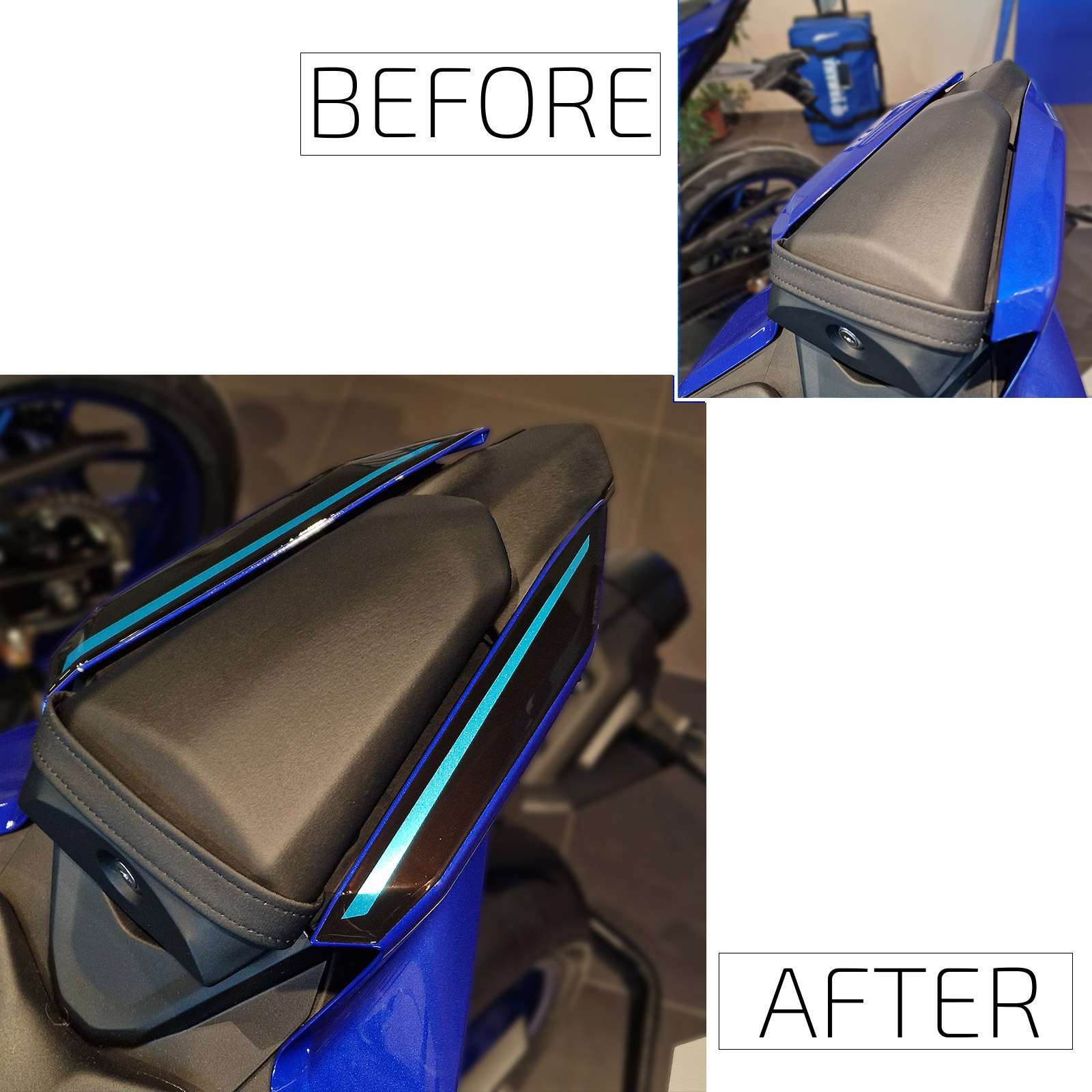 Adesivi 3D compatibili con Yamaha R9 2025-2026 Icon Blue Protezione Codino - immagine 3