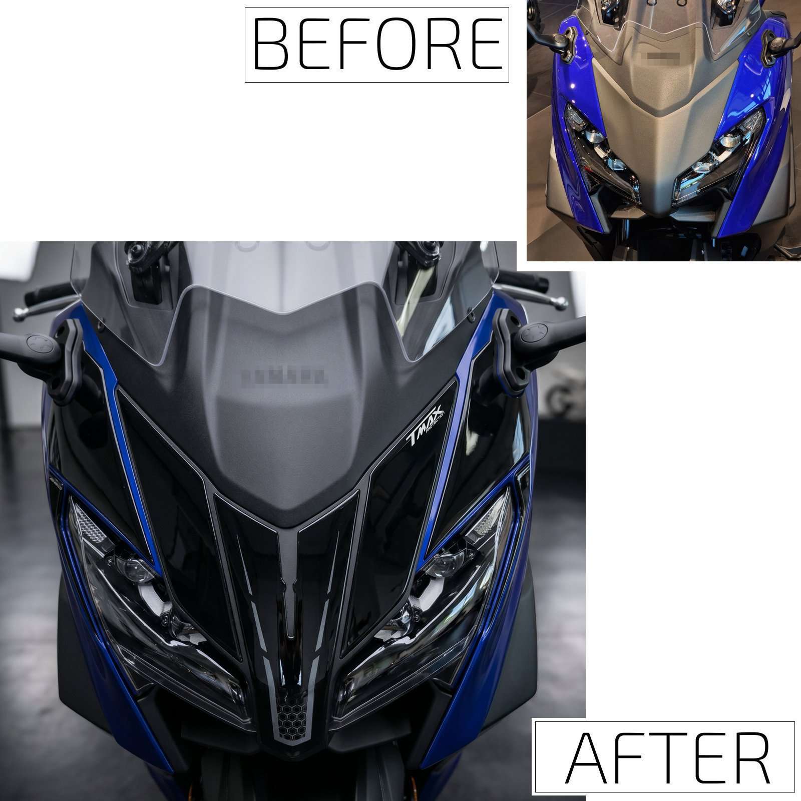 Adhesivos 3D compatibles con Yamaha TMax 560 2025-2026 Máscara Frontal Faro - Imagen 3