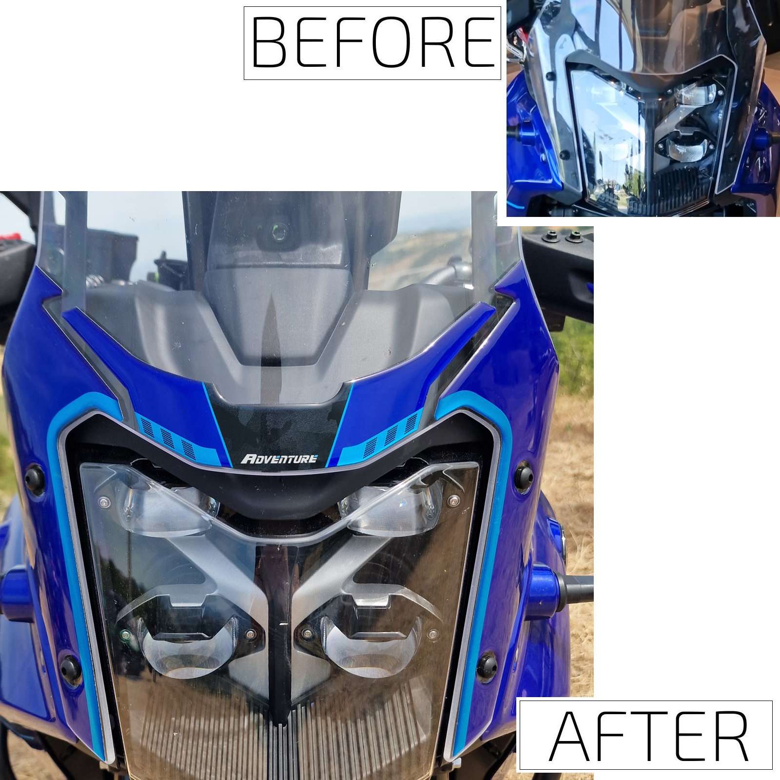 3D Stickers compatible with Yamaha Tenere 700 2025-2026 Blue Front Headlight Fairing - Image 3