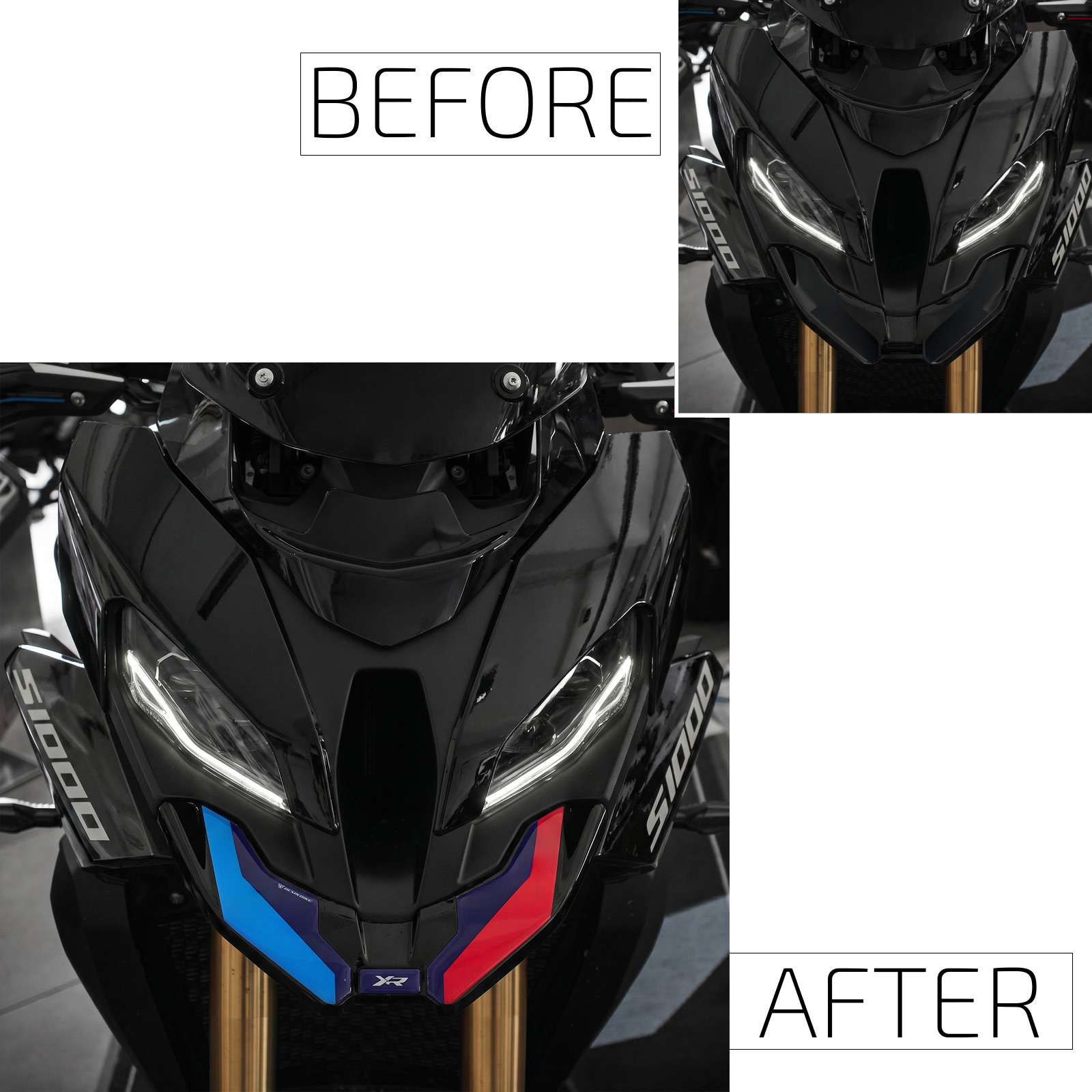 Motorcycle Stickers 3D compatible with BMW S 1000 XR 2024-2026 Front Tip Black - Image 3