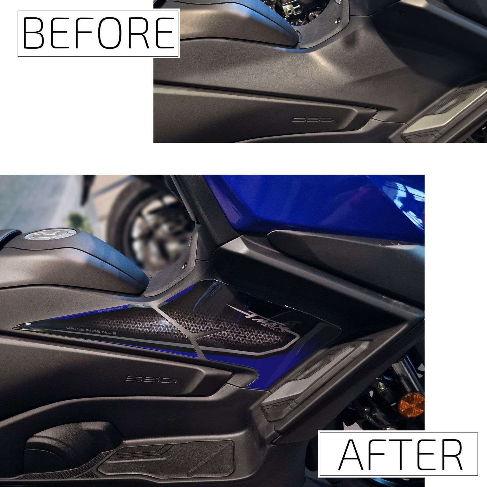 Kit Autocollants 3D compatibles avec Yamaha TMax 560 2025-2026 Icon Blue Console – Image 5