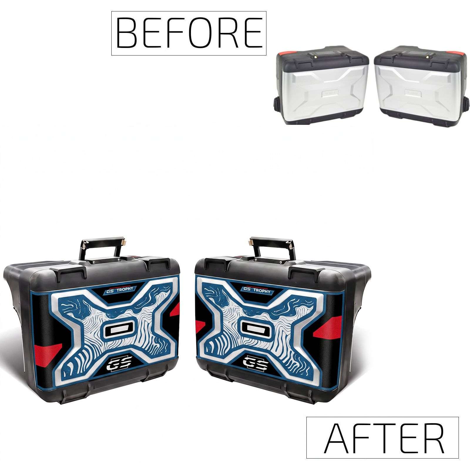 Adhesivos Crystal Rugoso compatibles con BMW GS 1250 Trophy Vario Maletas Moto - Imagen 2